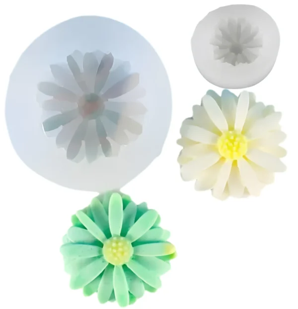 Molde de silicona para vela y yeso Flor margarita chica