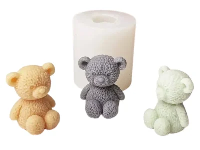 molde-Osito-peluche-sentado-muestra Molde de silicona para vela y yeso Osito peluche sentado