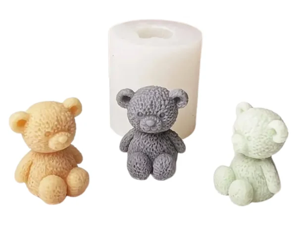 Molde de silicona para vela y yeso Osito peluche sentado