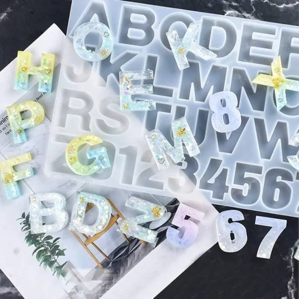Molde de silicona ABC y Números Derecho - Abecedario derecho