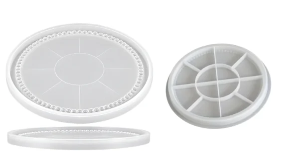 Molde de silicona bandeja circular 25cm borde perlas