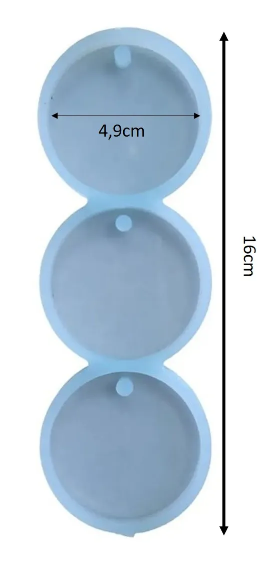 Molde de silicona circulo colgante collar o llavero x3