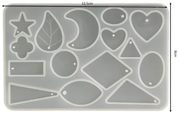 Molde de silicona dijes o collares x15 colgantes - joyería en resina