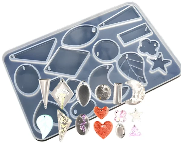 Molde de silicona dijes o collares x15 colgantes - joyería en resina