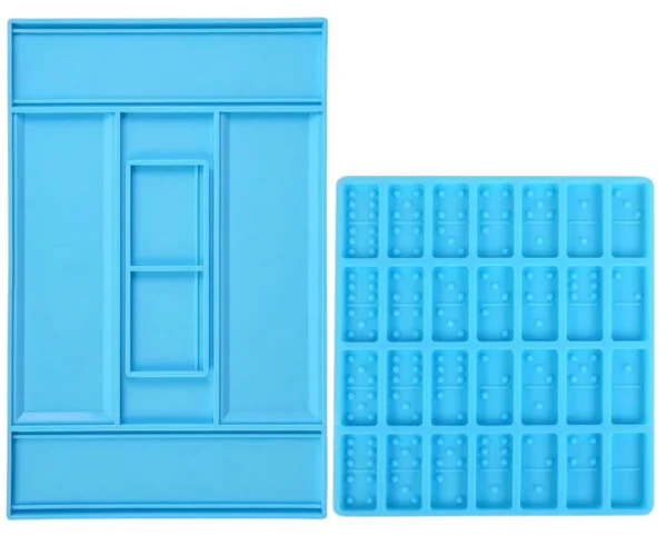 Molde de silicona piezas de domino con caja