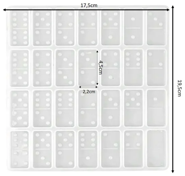 Molde de silicona piezas de domino
