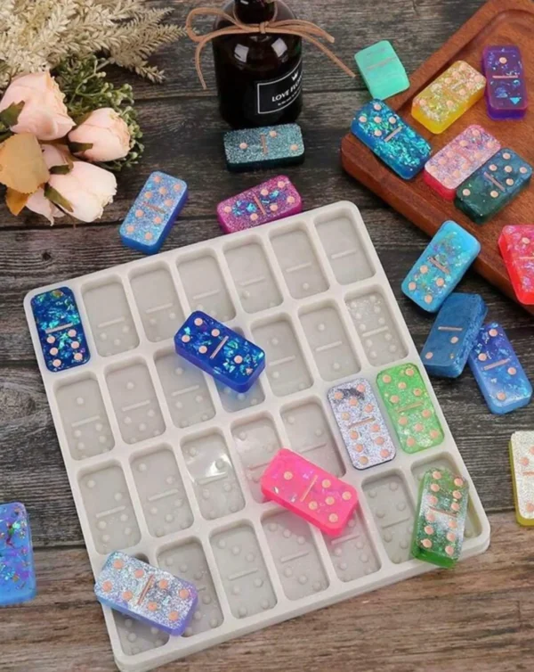Molde de silicona piezas de domino
