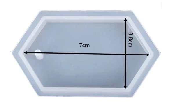 Molde de silicona Hexágono individual liso - joyería en resina epoxi