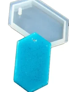 molde-exagono-individual-liso-muestra- Molde de silicona Hexágono individual liso - joyería en resina epoxi