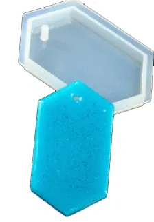 Molde de silicona Hexágono individual liso - joyería en resina epoxi