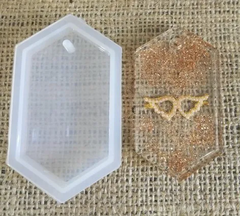 Molde de silicona Hexágono individual liso - joyería en resina epoxi