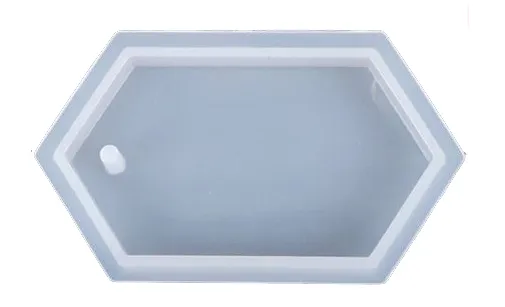 Molde de silicona Hexágono individual liso - joyería en resina epoxi