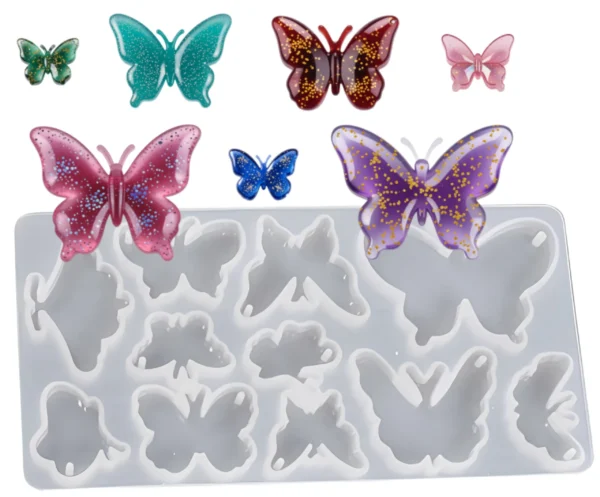 Molde de silicona mariposas de diferentes medidas x11