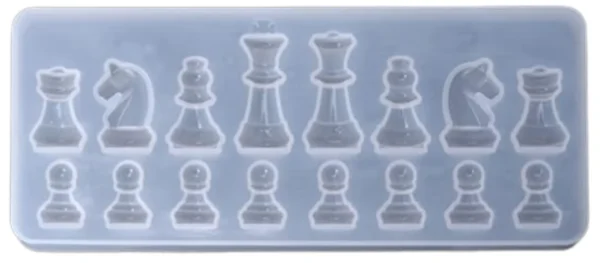 Molde de silicona piezas de ajedrez mitades