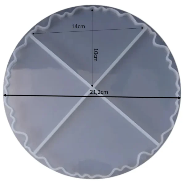 Molde de silicona posa vaso circulo dividido 4 porciones