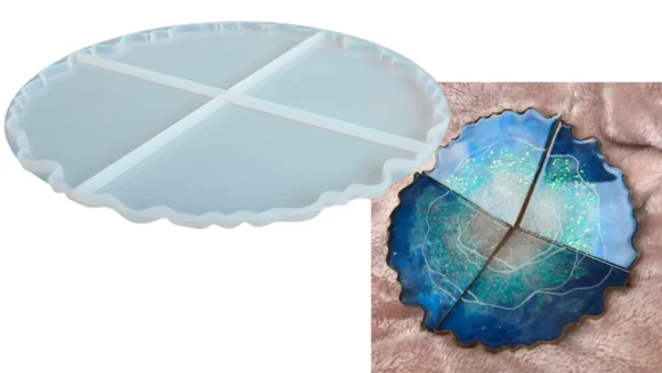 Molde de silicona posa vaso circulo dividido 4 porciones
