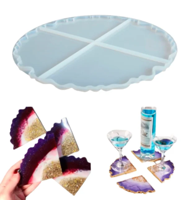 Molde de silicona posa vaso circulo dividido 4 porciones