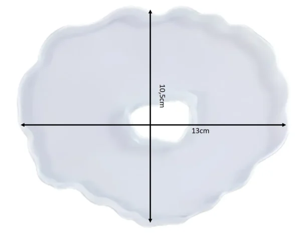 molde-posa-vaso-irregular-con-agujero-medidas Molde de silicona posa vaso redondo con bordes irregulares y perforación en el centro