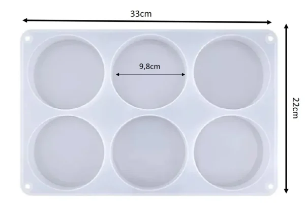 Molde de silicona Posa vaso redondo x6 piezas