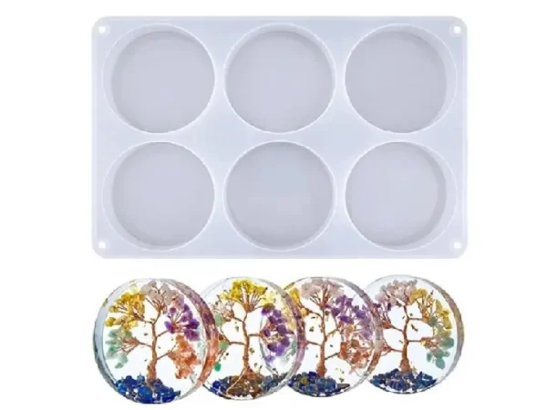 Molde de silicona Posa vaso redondo x6 piezas