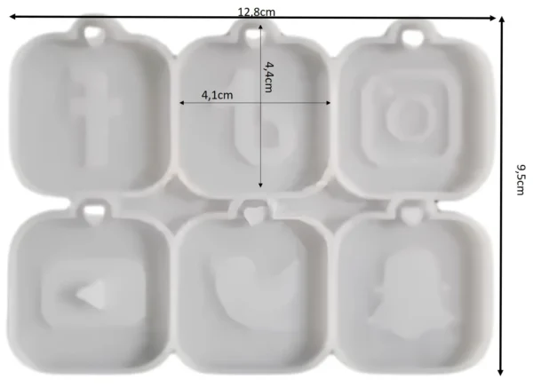 Molde de silicona logos de redes sociales