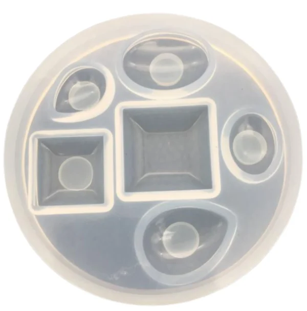 Molde se silicona semiesferas semi óvalos x4 moldes - joyería en resina epoxi