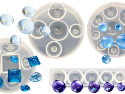 Molde se silicona semiesferas semi óvalos x4 moldes - joyería en resina epoxi