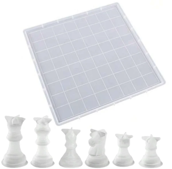 Molde de silicona tablero de ajedrez con piezas