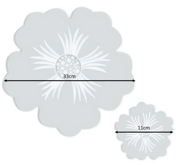 Molde de silicona bandeja de flor grande y chica x2