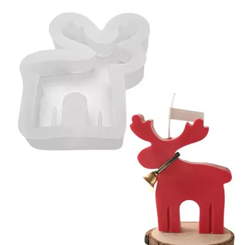 Molde de Silicona Reno o Ciervo (Navidad) para Velas, Resina y Manualidades