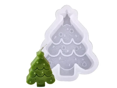 Molde-silicona-arbol-navidad Molde de Silicona Arbolito de Navidad con Ondas para Velas, Resina, Yeso y Cemento
