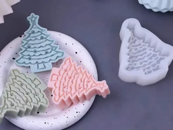 Molde de Silicona Arbolito Navideño Individua con Luces Entrelazadas para Resina, Velas, Yeso y Manualidades