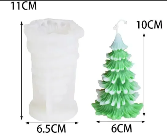 Molde de Silicona Arbolito de Navidad Abierto para Velas, Resina y Yeso