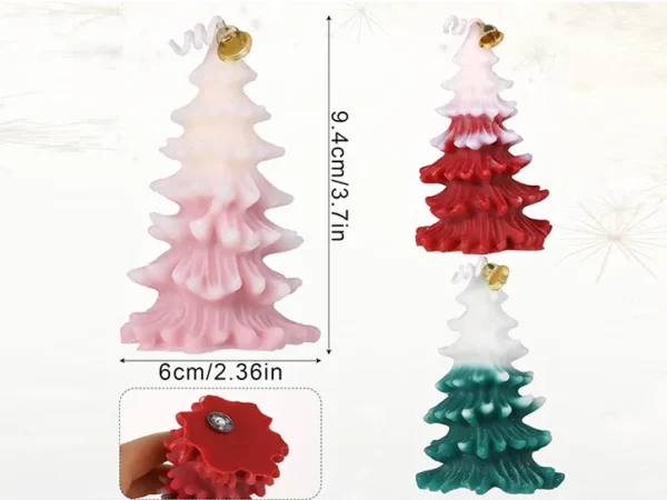 Molde de Silicona Arbolito de Navidad Abierto para Velas, Resina y Yeso
