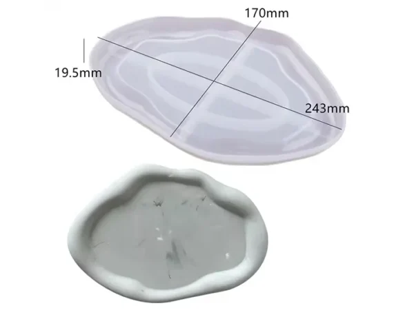 Molde de Silicona para Bandeja con Bordes Irregulares para Resina, Yeso y Cemento