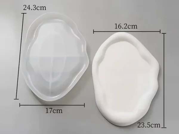 Molde de Silicona para Bandeja con Bordes Irregulares para Resina, Yeso y Cemento