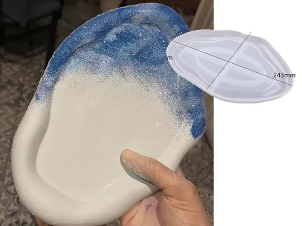 Molde de Silicona para Bandeja con Bordes Irregulares para Resina, Yeso y Cemento