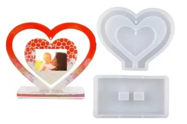 Molde de Silicona Corazón Flotante para Resina, Yeso, Velas y Manualidades