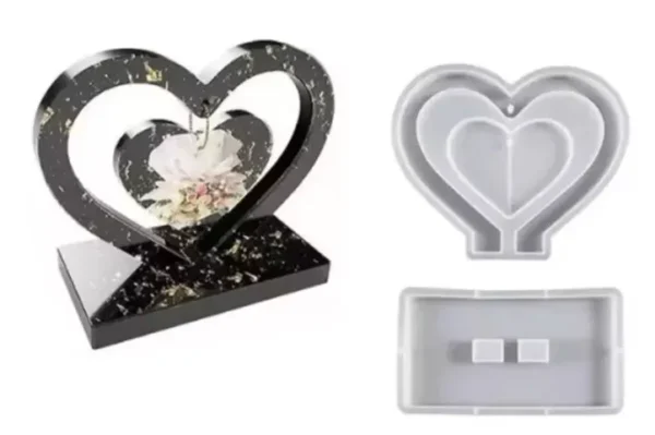 Molde de Silicona Corazón Flotante para Resina, Yeso, Velas y Manualidades
