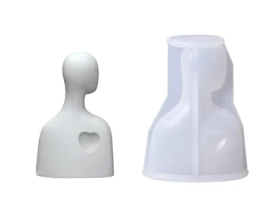Molde de Silicona Figura Humana Mediana con Corazón para Resina, Velas y Yeso