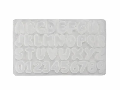 Molde-silicona-letras-redondeadas-grandes- Molde de Silicona ABC y Números en Mayúscula Redondeado Reverso - Inverso para Resina Epoxi y Manualidades