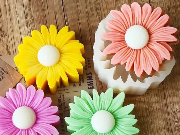 Molde de Silicona Margarita Alta sin Punto para Velas, Resina, Yeso y Manualidades
