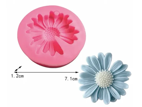 Molde de Silicona Margarita con Punto para Velas, Resina, Yeso y Manualidades