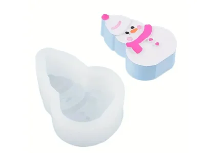 Molde de Silicona Muñeco de Nieve Navidad para Velas, Resina, Yeso y Manualidades