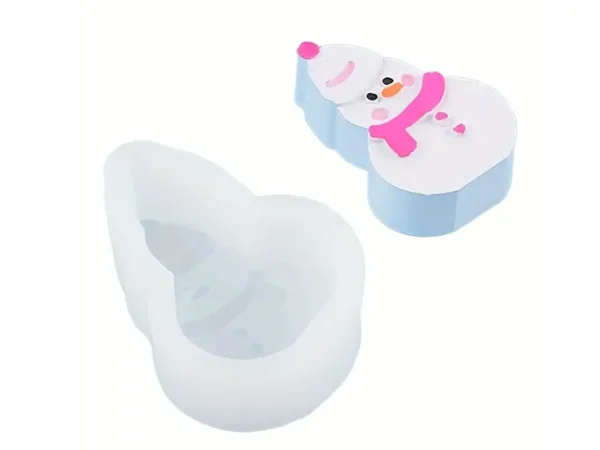 Molde de Silicona Muñeco de Nieve Navidad para Velas, Resina, Yeso y Manualidades