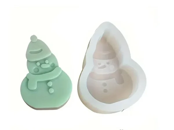 Molde de Silicona Muñeco de Nieve Navidad para Velas, Resina, Yeso y Manualidades