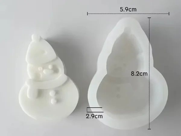 Molde de Silicona Muñeco de Nieve Navidad para Velas, Resina, Yeso y Manualidades