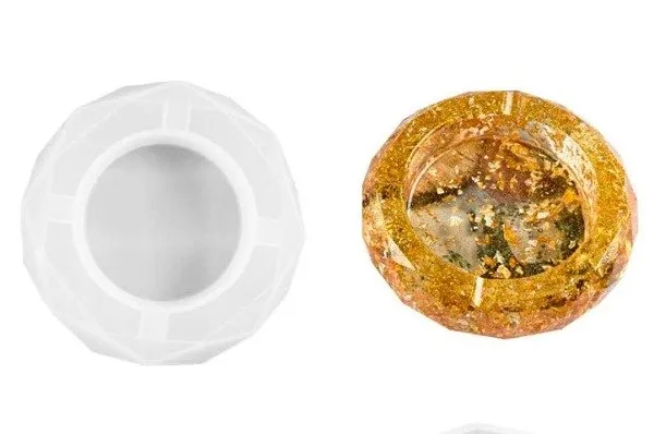 Molde de Silicona Cenicero Octogonal para Resina Epoxi, Yeso y Cemento