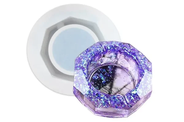 Molde de Silicona Cenicero Octogonal para Resina Epoxi, Yeso y Cemento