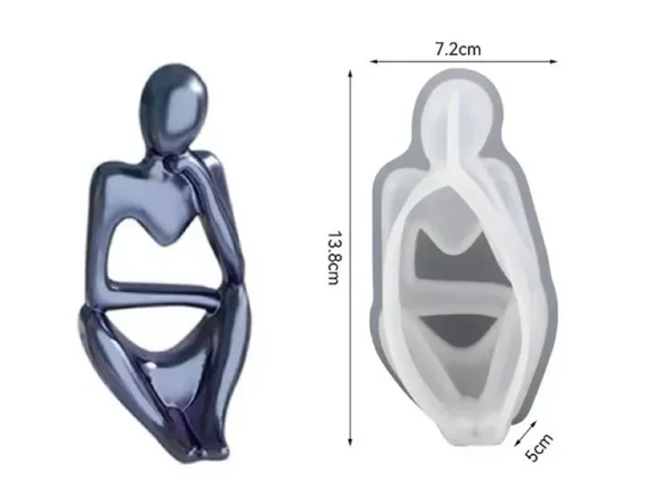 Molde de Silicona Silueta Mujer Pensante para Resina, Yeso, Velas y Cemento